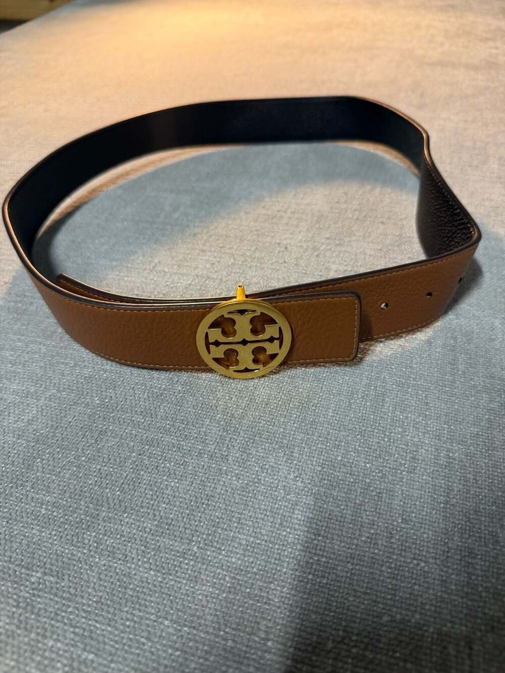 Tory Burch Miller Reversible Leather Logo Belt Size M